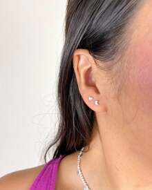 Women Earring Sets - 銀色 - 查看 3