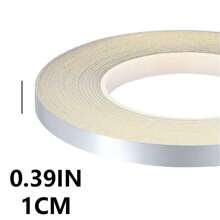 60米卷装装饰地板收边胶带，金/银框装饰接缝贴纸，防水墙贴家居装饰，瓷砖填缝胶带，自粘胶带，地板和墙面接缝密封胶带，附带说明书