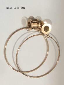 CIZME 2Pcs/Pair Stainless Steel Screw Ear Tunnels Large Hoop Dangle Ear Plugs Expander 4-20mm Gauges For Ears Stretcher Piercing(Silver/Gold/Black/Rose Gold) - Multicolor - View 11