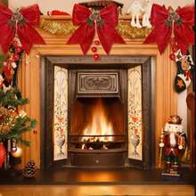 1 cái nơ trang trí cây thông Noel lấp lánh đính kim sa cho vòng hoa cửa, gói quà, trang trí tiệc ngày lễ - Nhiều màu - Xem 9