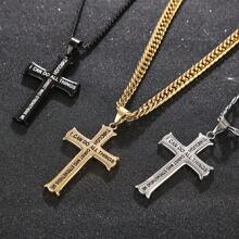 "I Can Do All Things Through Christ" Cross Christian Necklace - As Shown - View 10