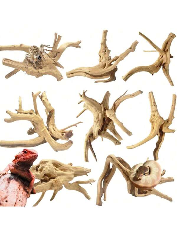 4PCS Natural Driftwood Sunken Wood Rhododendron Wood, Suitable For: Crawling, Aquatic Pet Terrarium, Aquarium, Aquarium Decoration - Random Shape