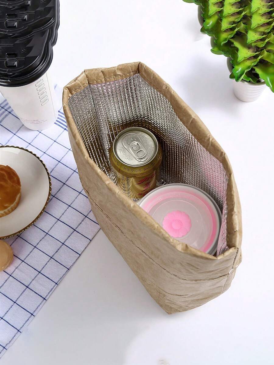Premium Kraft Paper PE Foam Waterproof Insulated Lunch Storage Bag