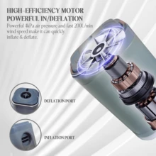 Portable Mini Air Pump Rechargeable Camping For Air Bed Mattress And Kayak USB - 灰色 - 查看 2