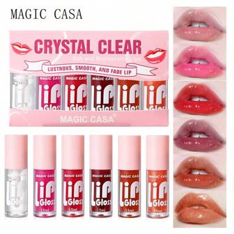 MAGIC CASA Set de 6 colores de aceite para el cuidado de los labios. Hidratante y nutritivo. Brillo labial líquido de larga duración y que no se desluce fácilmente