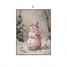 YIKES 1 pièce Père Noël Veille de Noël Privée Bonhomme de neige Cadeau de Noël Flocon de neige Rose Mode Murale Affiche Nordique Décoration de chambre Chambre de fille Suspension Tête de lit Peinture sans cadre