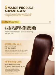 PURC 护发油，修复、抗毛躁、顺滑、芳香头发和头皮护理护发油 - 金色 - 查看 7