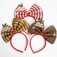 3/6 chiếc băng đô nơ Giáng sinh, thiết kế mới lạ màu sắc tươi sáng, trang trí ngày lễ, phụ kiện tiệc thích hợp cho Giáng sinh - Nhiều màu - Xem 1