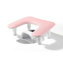 ibubu Upgrade Nail Arm Rest Height Adjustment U-Shaped Manicure Hand Rest Pillow Cushion Soft PU Leather Detachable Nail Art Hand Stand Holder Reposabrazos Para Manicura For Nails Tech - Hồng - Xem 1