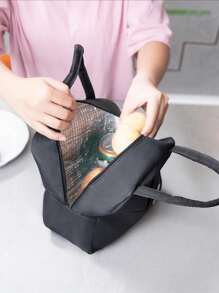 Customized Lunch Bag, Thickened Aluminum Foil Simple Handheld Bento Cooler Bag, Includes Tableware And Lunch Box, Simple Large Capacity Work/School Waterproof Oil-Proof Lunch Box Bag, Suitable For Daily Use, Can Be Used As A Gift