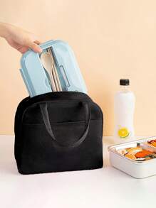 Customized Lunch Bag, Thickened Aluminum Foil Simple Handheld Bento Cooler Bag, Includes Tableware And Lunch Box, Simple Large Capacity Work/School Waterproof Oil-Proof Lunch Box Bag, Suitable For Daily Use, Can Be Used As A Gift