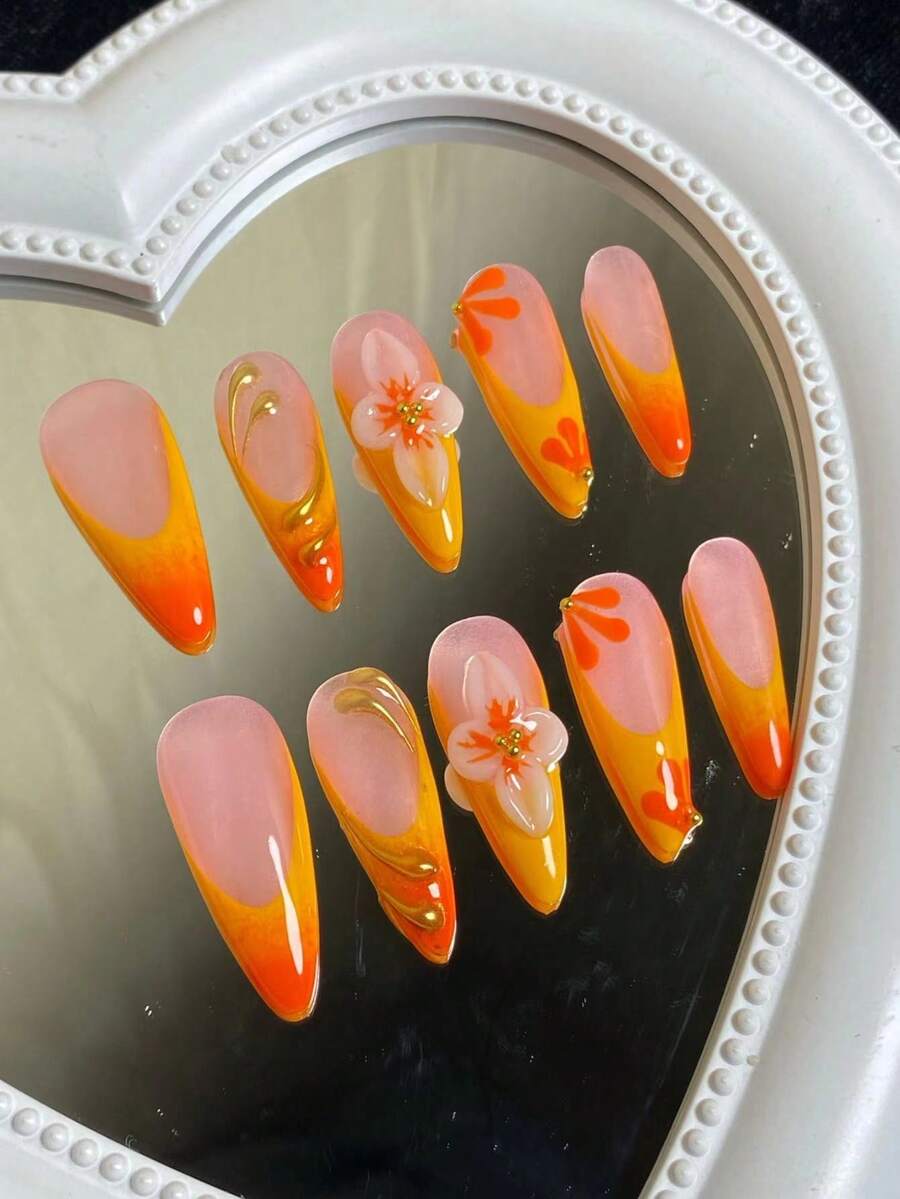 10 Pieces Of Pure Handmade Nail Water Drop Nail Type 3D Three
