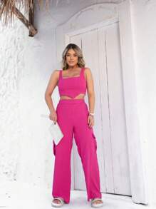 PANTALON CARGO PANTS SET - 玫紅色 - 查看 1