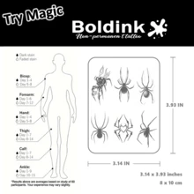 Boldink Non-Permanent Tattoo Technology, Black Spider Patterned Halloween Temporary Tattoo, Vivid And Realistic, Water-Resistant Long-Lasting 1-2 Weeks, Natural Matte Finish, Easy To Apply, Great Choice For Temporary Tattoos - Black - View 4