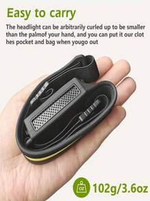 1PC/2PCS Super Bright COB Headlight, With Motion Sensing Function, Supports Type-C Charging, Has Multiple Lighting Modes, Waterproof Silicone Headlight, Suitable For Outdoor Sports, Night Work And Emergency Situations. - Black - View 9