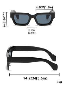 2 chiếc kính mát thời trang Unisex Retro vuông gọng nhỏ chân dày thời trang, thích hợp cho đi biển và tiệc tùng - nhiều màu - Xem 6