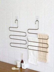 1pc Stainless Steel Multi-Functional S-Type Pants Hanger For Closet Storage, Magic Trousers Rack, Multiple Layers Clothes Hanger Clip Organizer Dress Pants Shoes Jeans Boots Skirt - Multicolor - View 6