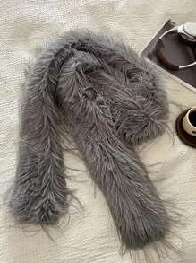 1pc Women's Long Soft Warm Scarf, Solid Color Casual Street Style, Polyester Fiber, Autumn/Winter - Multicolor - View 13