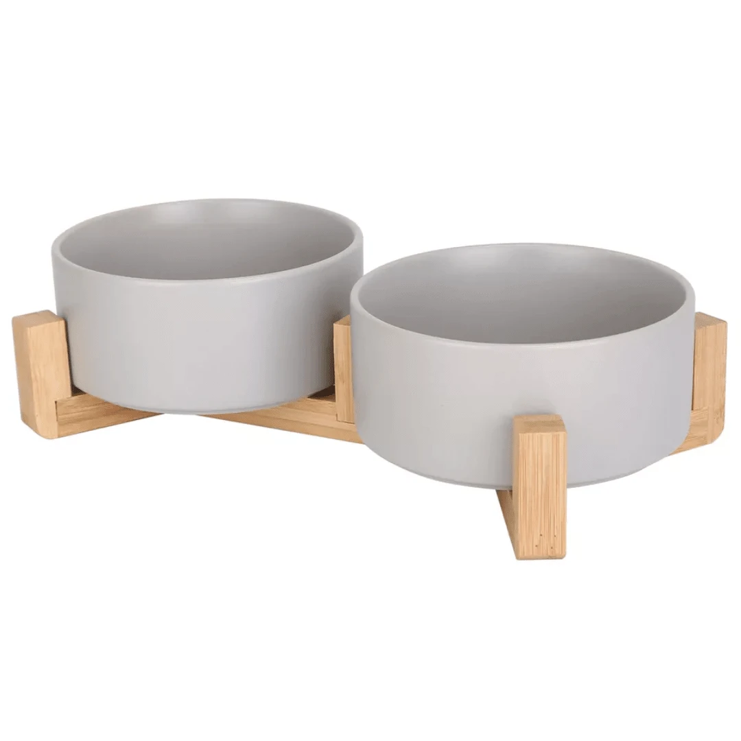 Ceramic Raised Cat Bowl, High Stand Pet Food Water Bowl, Prevent Neck