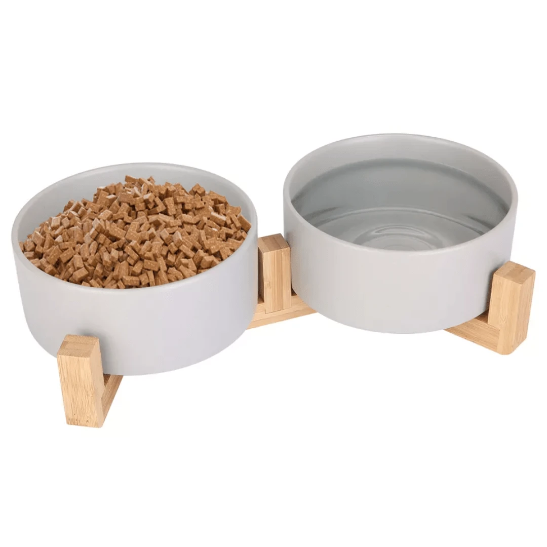 Ceramic Raised Cat Bowl, High Stand Pet Food Water Bowl, Prevent Neck
