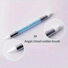 1件/5件硅胶指甲刷，雕刻浮雕美甲刷，用于镜面面粉，修剪推刀指甲修剪工具 - 彩色 - 查看 8