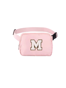 腰包，时尚斜挎腰包，配有可调节肩带，适合日常使用、户外、旅行、徒步旅行、慢跑、骑自行车、便携式设计、理想的礼物 - 粉色 - 查看 30