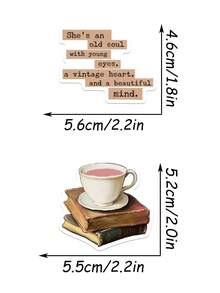 50 张复古暗黑学院风贴纸适用于水瓶笔记本电脑行李日记本剪贴簿文具贴花防水贴纸 - 彩色 - 查看 5