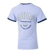 Adidas Originals Áo thun thể thao Trefoil thời trang dành cho nữ, thoải mái khi tập thể dục ngoài trời và hoạt động thường ngày, IX1916 - màu tím nhạt - Xem 2