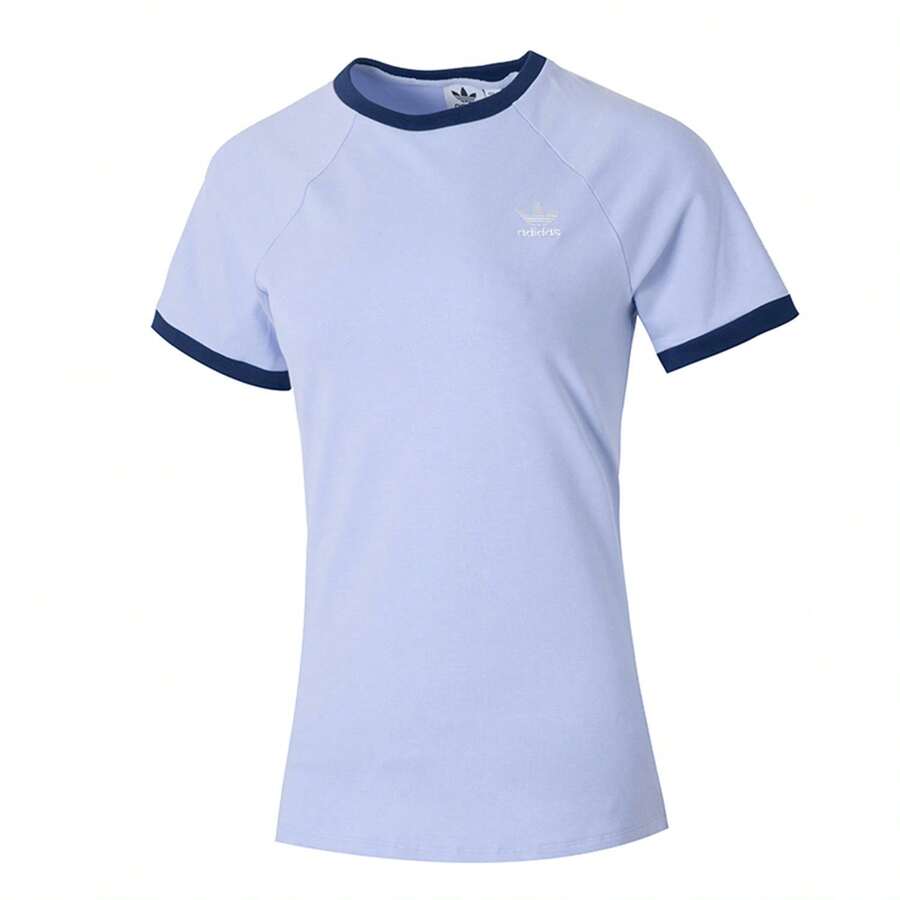 Adidas Originals Áo thun thể thao Trefoil thời trang dành cho nữ, thoải mái khi tập thể dục ngoài trời và hoạt động thường ngày, IX1916 - màu tím nhạt - Xem 1