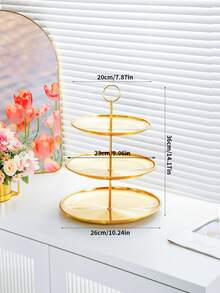 1 件 2/3 层不锈钢派对托盘 - 银色圆形盘子，适合蛋糕、水果、甜点和茶 - 理想的纸杯蛋糕架和自助餐服务器 - 彩色 - 查看 14