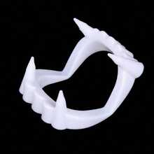 1pc Vampire Fake Teeth Zombie Cosplay Tooth Devil Dentist Costume Props Plastic White Dentures For April Fool's Day - White - View 4