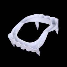 1pc Vampire Fake Teeth Zombie Cosplay Tooth Devil Dentist Costume Props Plastic White Dentures For April Fool's Day - White - View 2