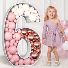 1 个大型马赛克 3D 数字气球框架，引人注目的马赛克数字框架，高度 2.3 英尺/3 英尺/4 英尺，适合 1 岁生日、1 周年纪念装饰，非常适合周年纪念/生日/庆祝活动 - 彩色 - 查看 17