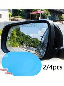 2/4 tấm phim chống mưa cho gương chiếu hậu ô tô, phim tự dính hình bầu dục chống thấm nước độ nét cao - Trong sáng - Xem 10