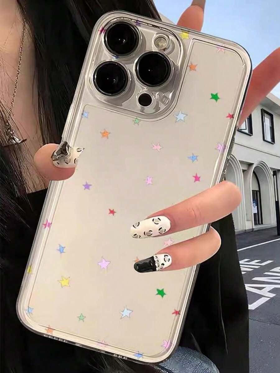 1pc Creative MultiColor Mini Star Pattern Transparent Phone Case For
