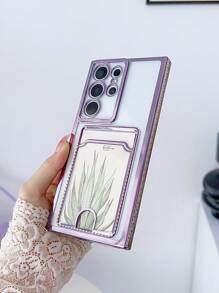 1 ốp lưng điện thoại TPU mạ vàng hình thiên thần có khe đựng thẻ, tương thích với các dòng điện thoại , Apple, và Redmi. - Màu tím - Xem 2