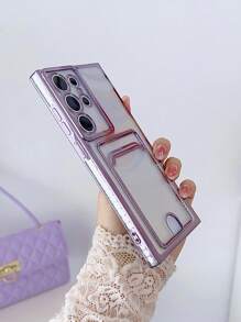 1 ốp lưng điện thoại TPU mạ vàng hình thiên thần có khe đựng thẻ, tương thích với các dòng điện thoại , Apple, và Redmi. - Màu tím - Xem 3