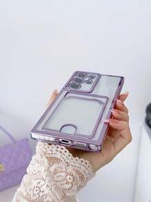 1 ốp lưng điện thoại TPU mạ vàng hình thiên thần có khe đựng thẻ, tương thích với các dòng điện thoại , Apple, và Redmi. - Màu tím - Xem 4
