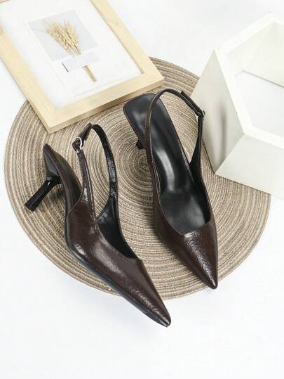 Scarpe con tacco alto Mary Jane nere da donna, autunno/inverno 2025, scarpe eleganti con tacco a rocchetto senza tallone, slip-on