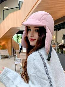 1 件女式冬季纯色防风护耳飞行员帽，温暖，休闲，优雅，复古，街头服饰，多功能，适合户外、散步、滑雪、骑自行车、旅行、派对、日常使用 - MM1588 - 查看 6