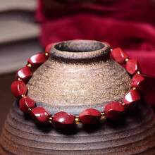 一枚平凡内容朱砂改变世界手链ins男女情侣款反转民族风不对称个性，送给老婆、妈妈、朋友、家人的好礼物 - 彩色 - 查看 5