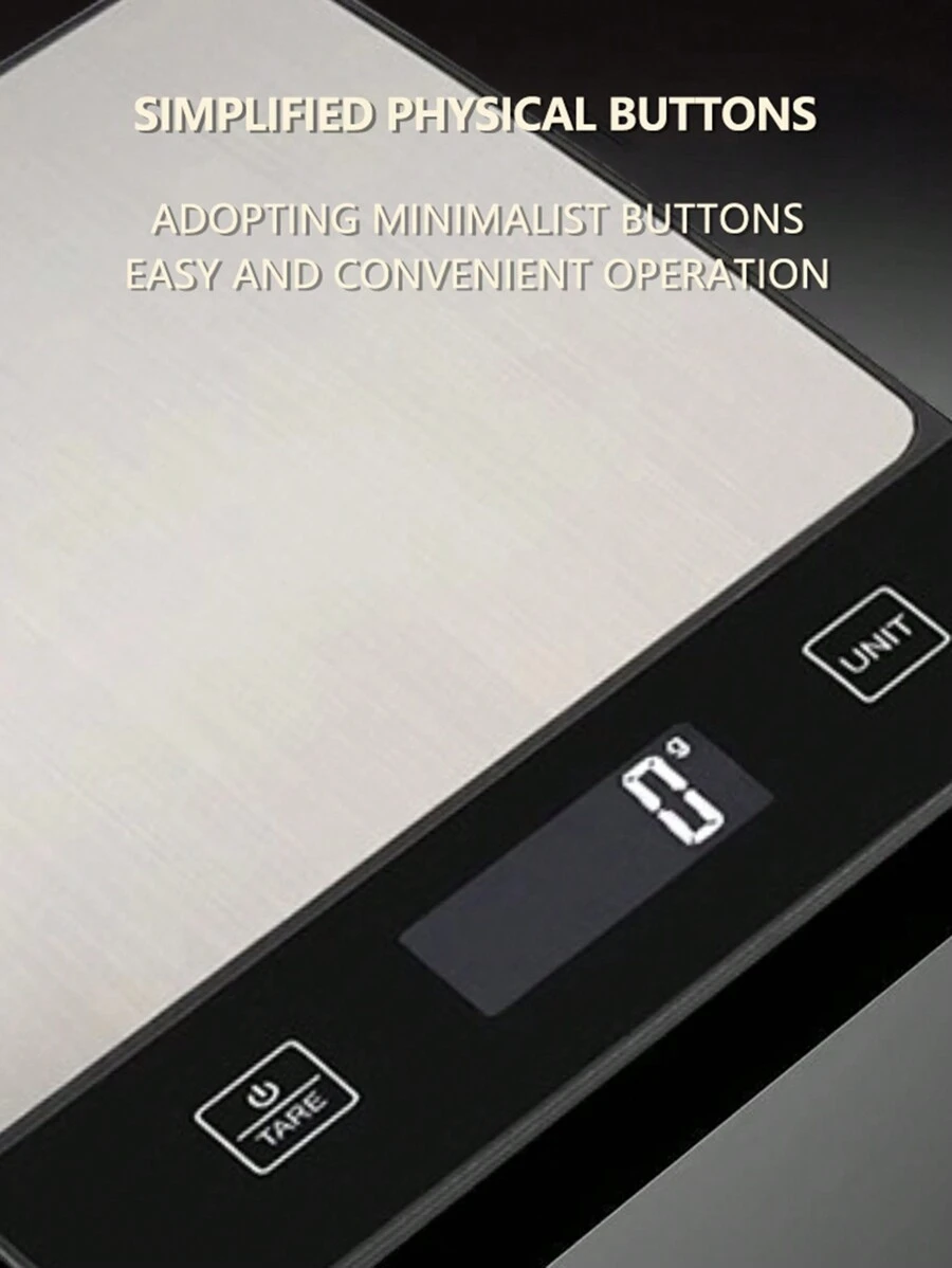 1pc Multi-Function Kitchen Electronic Scale, High Precision Weighing, Food Scale, Italian Handheld Coffee Scale, LED Display Panel, Stainless Steel Brushed Weighing Platform, Non-Slip Pad At Bottom