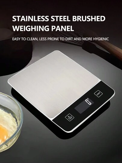 [Best Sellers]1pc Multifunctional Kitchen Electronic Scale For High-Precision Weighing, Food Scale, Italian Handheld Coffee Scale, Panel LED Display, With Stainless Steel Brushed Weighing Panel, Bottom With Non-Slip Foot Pads, Kitchen Accessories, Baking Tools, Accurate Control Of Food Weight, Suitable For Home Cooking, Travel, Food, Kitchen Supplies, Baking Tools, Weight Loss Auxiliary Weighing Tools, A Must-Have Weighing Tool For A Lifetime