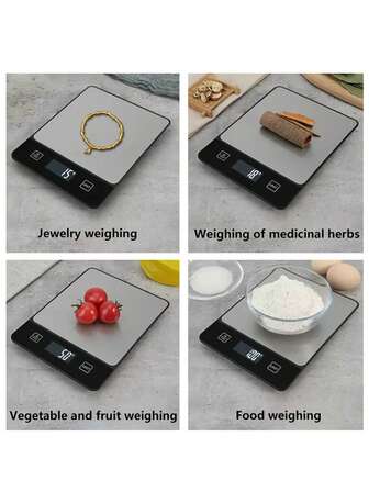  [Los talla grande vendidos] 1 pieza Báscula electrónica multifuncional de cocina para pesaje de alta precisión, báscula de alimentos, báscula de café de mano italiana, pantalla LED, con panel de pesaje de acero inoxidable cepillado, con almohadillas antideslizantes en la parte inferior, accesorios de cocina, herramientas de panadería, control preciso del peso de los alimentos, apto para cocinar en casa, viajar, alimentos, suministros de cocina, herramientas de panadería, herramientas de pesaje auxiliar para pérdida de peso, una herramienta de pesaje indispensable de por vida