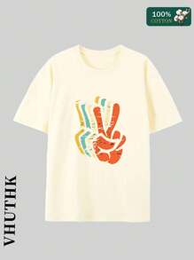 (220 Pure Cotton T-Shirt)    Men's Summer Round Neck Short Sleeved Casual Pure Cotton