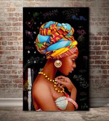 1pc Africa Art Wall Decor, African Women Wall Art Framed, African Queen Wall Art,Print Picture Gift For Bedroom, Dining Room, Living Room, Office, Home Decor, Framed, Ready To Hang