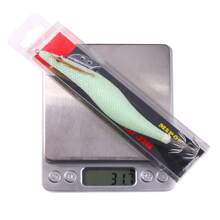 HENGJIA 1pc 2.0# 2.5# 3.0# 3.5# 4.0# Luminous Squid Jigs Prawn Hook Bionic Wood Shrimp Baits Fishing Lures For Cuttlefish Saltwater Sea Fishing Tackle