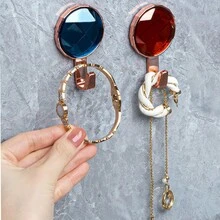 4 件装挂钩浴室挂钩厨房橱柜壁挂式挂钩用于毛巾、背包、衣服、钥匙整理圣诞装饰房间装饰宝石形状 - 彩色 - 查看 3