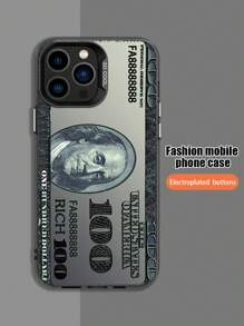 Apple 1pc Fashionable US Dollar Print Anti-Scratch Phone Protective Case Compatible With IPhone 11, 12, 13, 14, 11 Pro Max, 12 Pro Max, 13 Pro Max, 14 Pro Max, XR, 15, 15 Pro, 15 Pro Max, 16, 16 Pro, 16 Pro Max And Series GalaxyA05/A15/A25/A35/A53/A54/A55/S23/S24 Waterproof Shockproof Anti-Fall