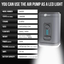 Portable Mini Air Pump Rechargeable Camping For Air Bed Mattress And Kayak USB - 灰色 - 查看 5